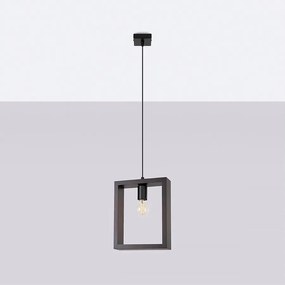 Lampy wiszące skandynawski Zodiara, stal/drewno - 1 źródło światła 4000K - L.24 x H.133 cm - wenge