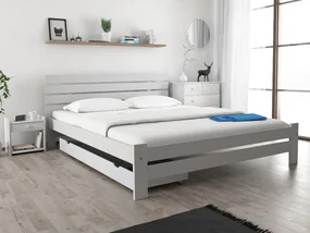 Łóżko PARIS podwyższone 180x200 cm, białe Stelaż: Bez stelaża, Materac: Materac Deluxe 10 cm