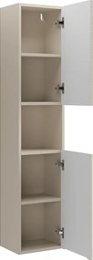 Kolumna łazienkowa jodełka z niszą - Kolor beżowy - H140 cm - DORIONI