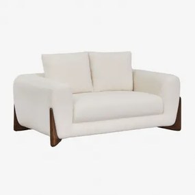 Dwuosobowa Sofa Z Owczej Skóry Grevena Chenille Biały - Sklum