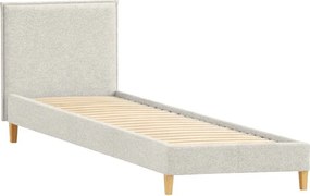 Beżowe tapicerowane łóżko jednoosobowe ze stelażem 90x200 cm Tina – Ropez