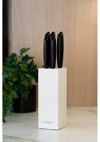 Zestaw 5 noży w białym stojaku Vialli Design Caro