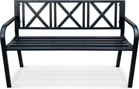 Czarna metalowa ławka ogrodowa W0-K24