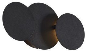 Nowoczesny kinkiet czarny z LED z 3-stopniowym ściemnianiem 3-źródła światła - Sunrise