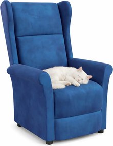 Granatowy rozkładany fotel uszak wypoczynkowy E6-S82