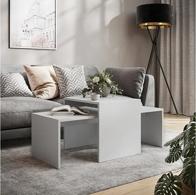 Zestaw stolików kawowych biały 100x48x40.4 donat