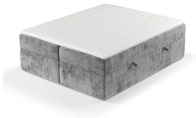 Szare łóżko boxspring ze schowkiem 180x200 cm Yoko – Maison de Rêve