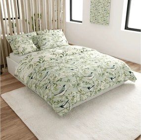 PrzytulneMieszkanie.pl PrzytulneMieszkanie.pl Bawełniana pościel FLORIBIRD POLY zielona Rozmiar pościeli: 70 x 90 cm | 140 x 220 cm