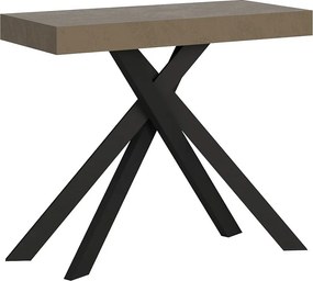 Konsola rozkładana 90x40/196 cm Krack Small szaro-beżowy nogi w kolorze antracytu