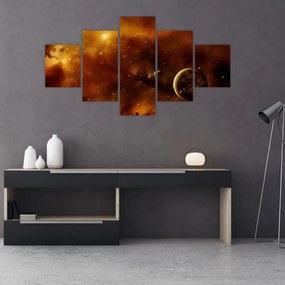 Obraz - Planety z mgławicą (125x70 cm)