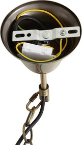 Klasyczna lampa wisząca brązowa z opalowym szkłem 5-punktowa - Katarina