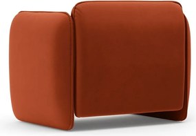 Ceglasty aksamitny fotel Georgia – Micadoni