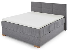 Szare łóżko boxspring ze schowkiem 180x200 cm Tambo – Meise Möbel