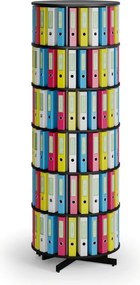 Regał obrotowy na segregatory, 6 półki, czarny