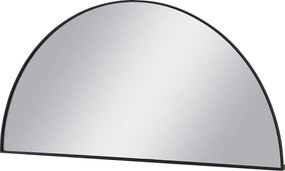 Zestaw 2 designerskich półokrągłych luster z metalu - Dł.50 x Wys.100 cm - Czarne - GAVRA