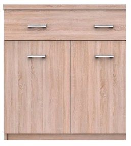 Komoda Dwudrzwiowa z Szufladą Drewniana do Salonu ELEGO 60 cm Dąb sonoma Nowoczesna