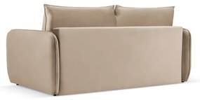 Beżowa aksamitna rozkładana sofa 194 cm Vienna – Cosmopolitan Design