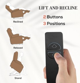HOMCOM Fotel relaksacyjny elektryczny z funkcją podnoszenia brązowy 90x75x100 cm | Aosom PL