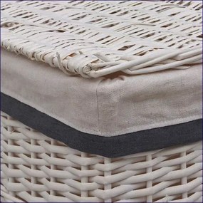 Biały wiklinowy kosz na pranie - Viver