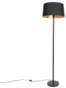 Inteligentna lampa stojąca czarna z czarnym kloszem 45 cm w tym Wifi A60 - Simplo Nowoczesny Oswietlenie wewnetrzne