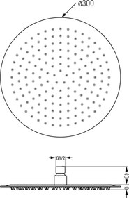 Mexen Kai DR70 zestaw wannowo-prysznicowy podtynkowy z deszczownicą 30 cm, złoty - 77602DR70301-50