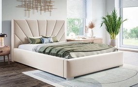 Dwuosobowe łóżko z zagłówkiem 160x200 Lenar 3X - 36 kolorów