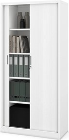 Szafa biurowa na akta z roletą Damian 90x45x185 cm biała