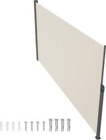 Wysuwana Markiza Boczna SucceBuy, 180 x 350 cm, Osłona Prywatności do Patio i Ogrodzenia, Beżowa