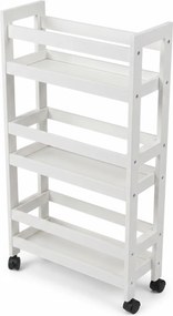 Wąski regał łazienkowy na kółkach, 3 półki KLUK, 38 x 15 x 76 cm