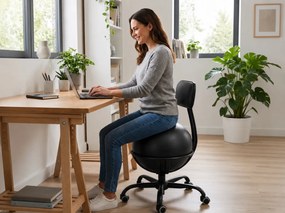 Krzesło ergonomiczne z piłką BIO-VITA, krzesło do aktywnego siedzenia przy biurku, kolor czarny