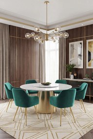 Zestaw 6 zielonych krzeseł w stylu glamour - Terviso 3X