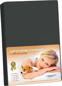 Prześcieradło z elastanu Jersey, czarny, 200 x 220 cm