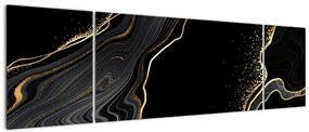 Obraz - Czarno - złoty marmur (170x50 cm)