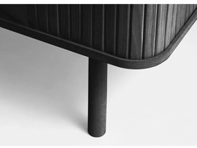 Czarna szafka pod TV w dekorze dębu 160x56 cm Cavo – Unique Furniture