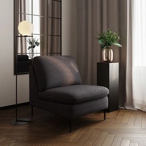 Czarny fotel z materiału bouclé Belle – Rodier