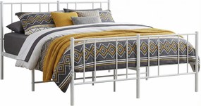 Białe metalowe łóżko małżeńskie 160x200 cm C6-W61