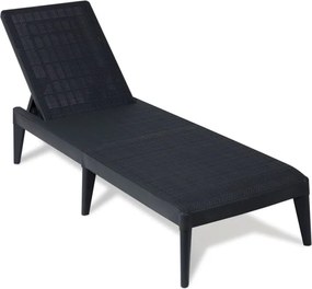 SIROLO Leżak ogrodowy, plastikowy, grafitowy