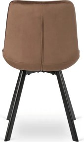 Zestaw Stół Okrągły Rozkładany LUKAS 100-250 cm Dąb Złoty/Czarny i 4 Krzesła RICK Brązowe