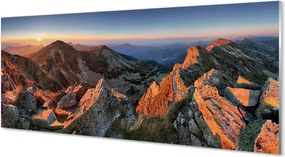 Szklany Panel Góry w Blasku Zachodu