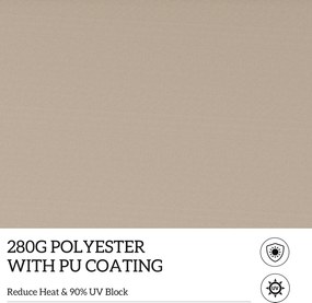 Outsunny Markiza zewnętrzna ręczna przegubowa 4 m z korbą ręczną aluminium kolor biały + beżowy