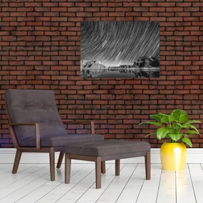 Czarno - biały obraz gwiaździstego nieba (70x50 cm)