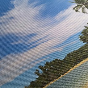 Obraz plaży (z zegarem) (90x30 cm)