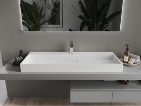 Mexen Ava umywalka nablatowa z konglomeratu 1/O 120 x 46 cm, biała - 23011201