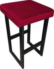 Hoker ALEX krzesło barowe tkanina Welur podstawa metalowa : Kolor Stelaża - Czarny , Kolor tkaniny - VELVET - MG31, Wysokość - 60 cm