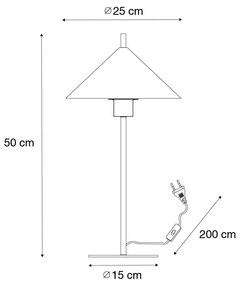 Designerska lampa stołowa żółta - TriangoloDesignerski Oswietlenie wewnetrzne