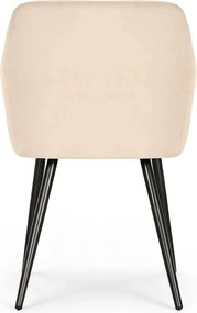 Zestaw 2 beżowych krzeseł welurowych - Terviso 2X