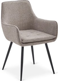 Krzesło Tapicerowane do Jadalni EDRICK Brązowe Nowoczesne Loft