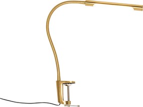 Lampa biurkowa zaciskowa mosiądz w tym LED ze ściemniaczem dotykowym - Lionard