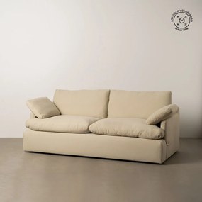 Beżowa lniana sofa 212 cm – Ixia