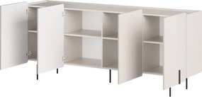 Komoda Malmi 200 cm czterodrzwiowa - kaszmir / czarne nóżki